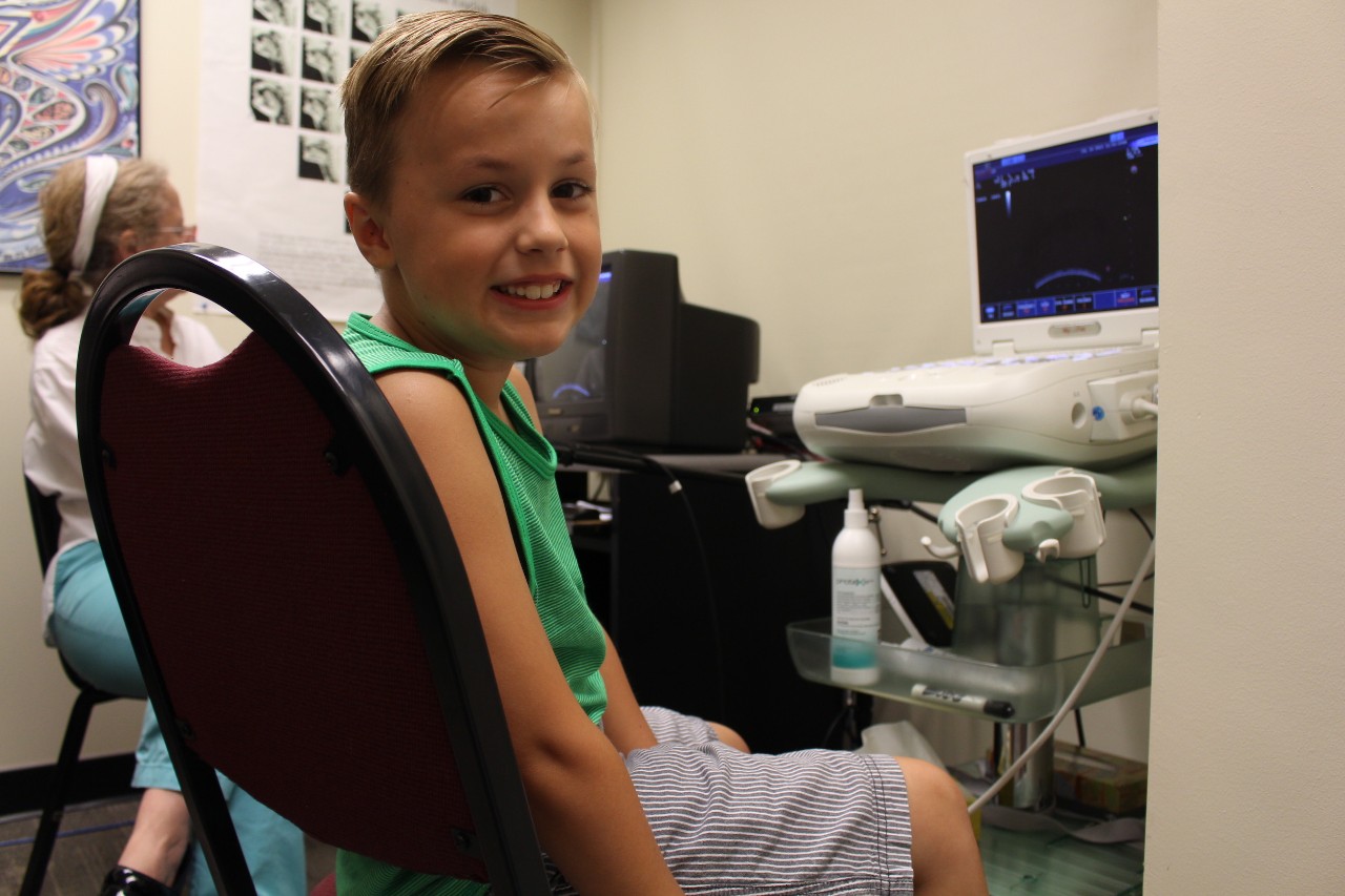 boy-in-audiology-clinic little boy patient in audiology hearing clinic