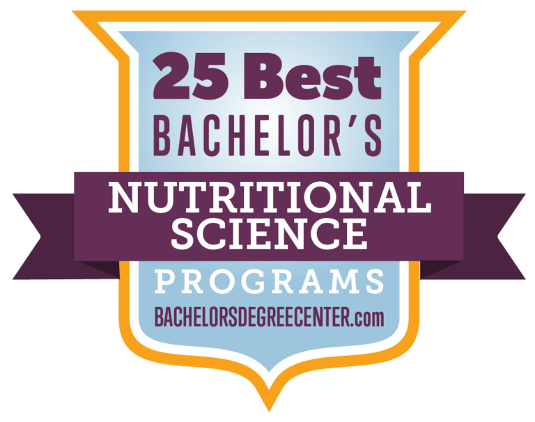 25 Best Bachelor's Nutritional Science Programs rankings badge by BachelorsDegreeCenter.com
